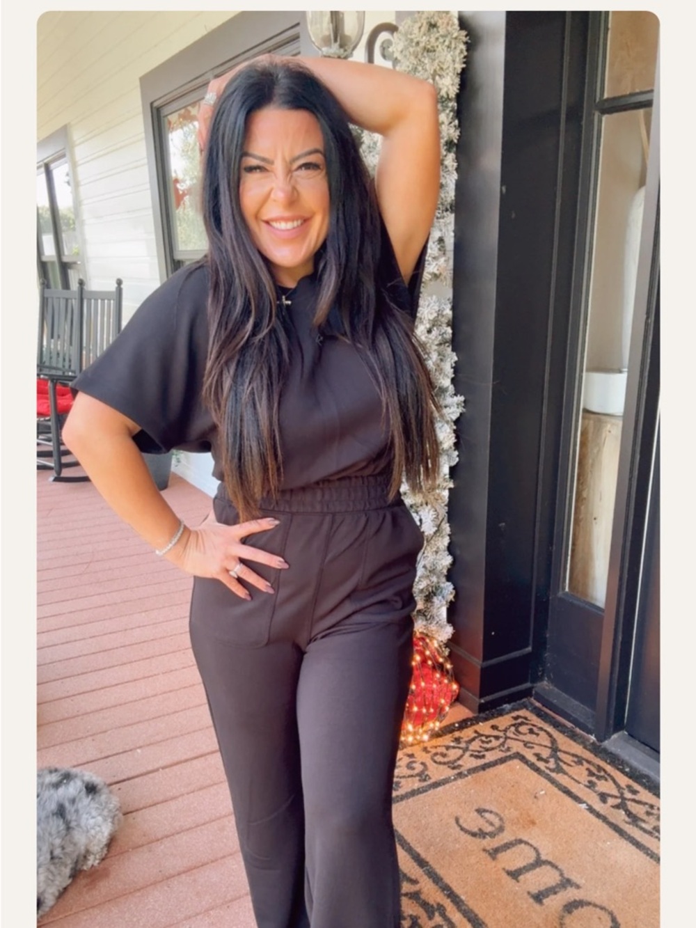 Women's Black Jumpsuit with Elastic Waist ultra soft